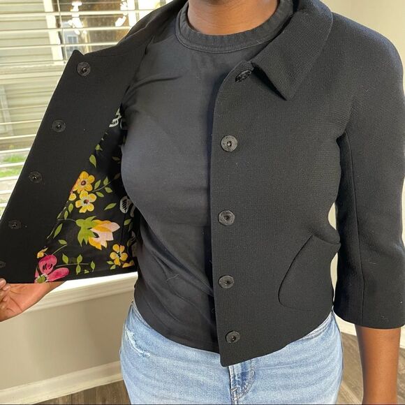 MOSCHINO Vintage Swing Crop Floral interior Jacket - Picture 3 of 13